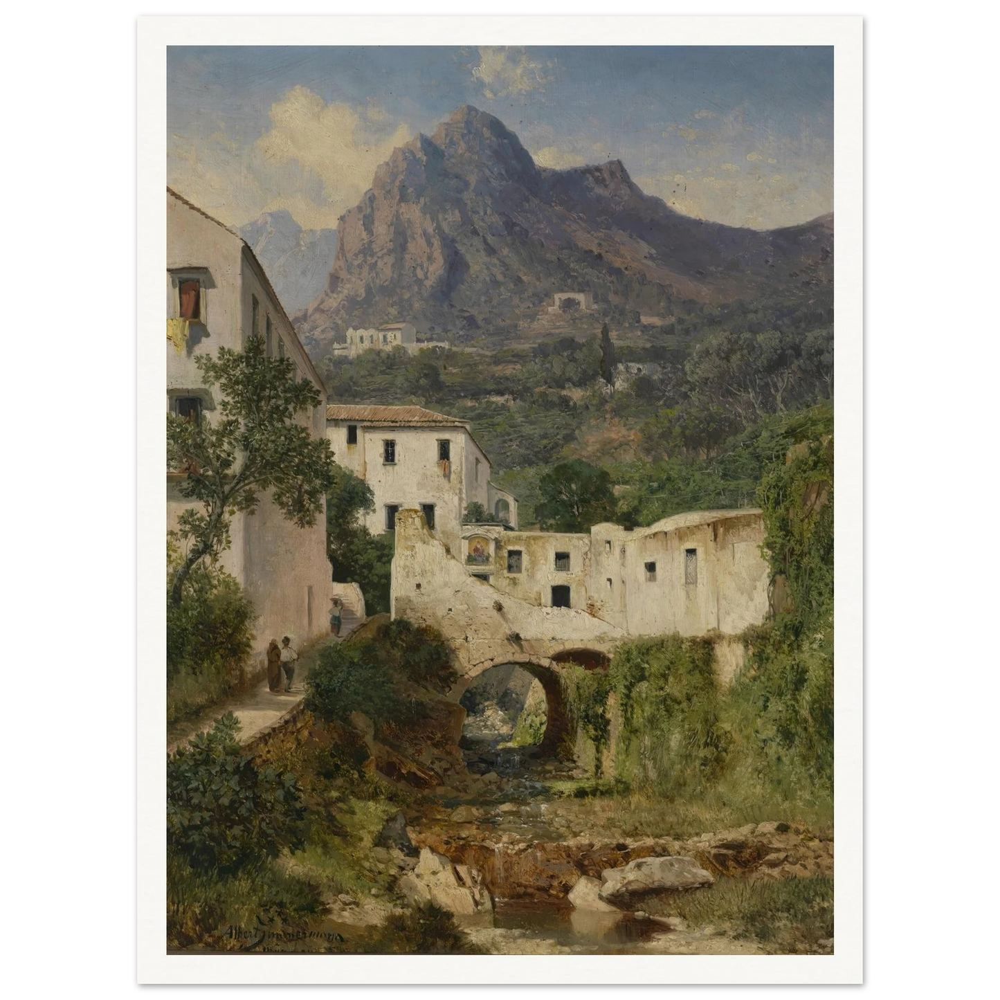 Mühltal bei Amalfi Art Print | Albert Zimmermann - Framed Poster - 30x40 cm / 12x16″ - Black frame