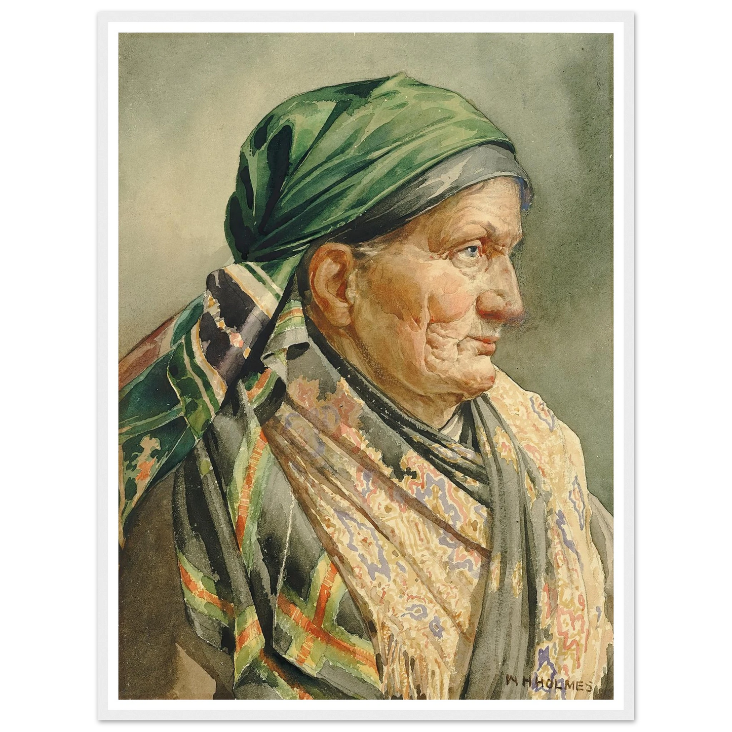 Munich Model (1880) Art Print | William Henry Holmes - Framed Poster - 30x40 cm / 12x16″ - Black frame