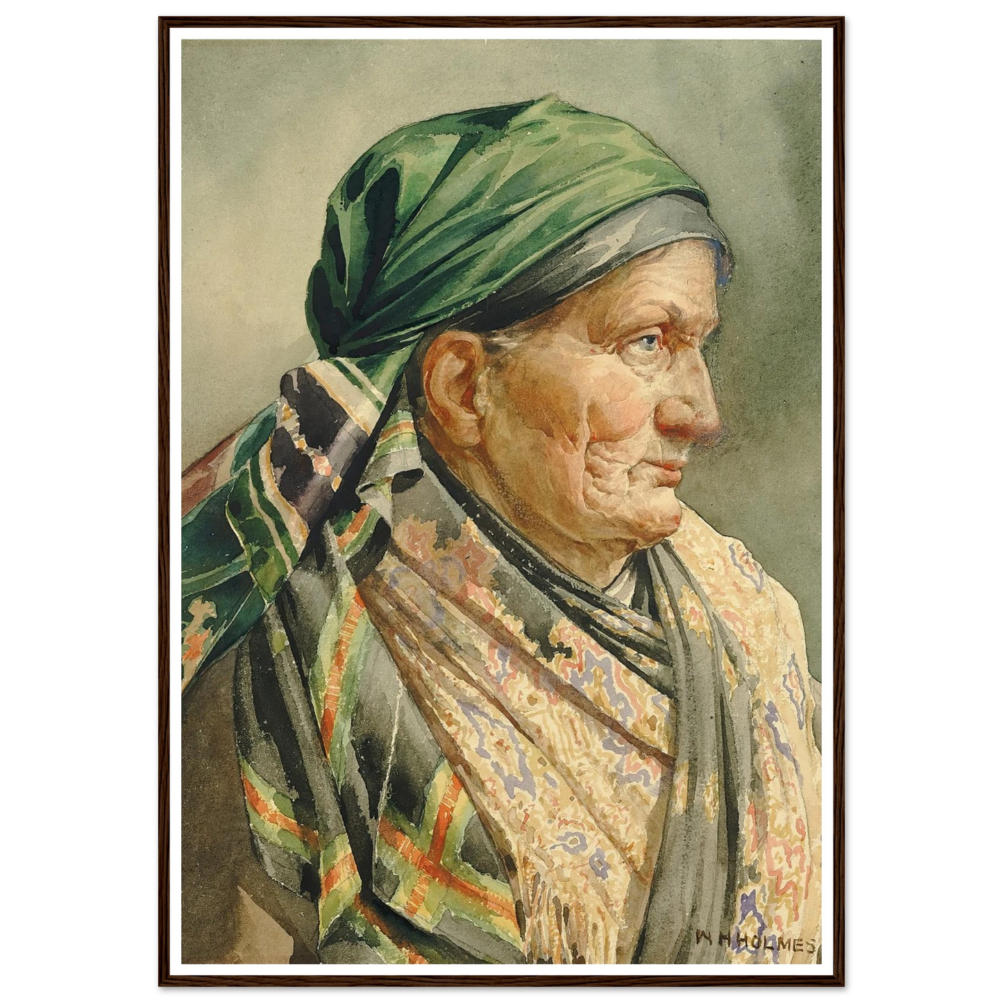 Munich Model (1880) Art Print | William Henry Holmes - Framed Poster - 30x40 cm / 12x16″ - Black frame