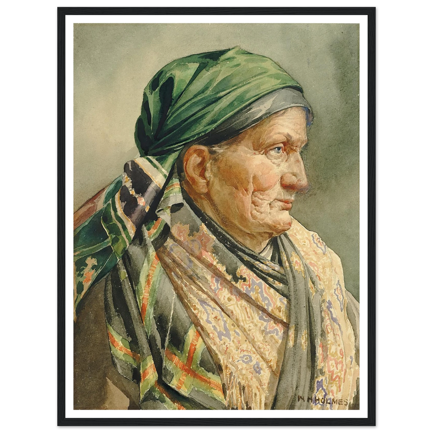 Munich Model (1880) Art Print | William Henry Holmes - Framed Poster - 30x40 cm / 12x16″ - Black frame