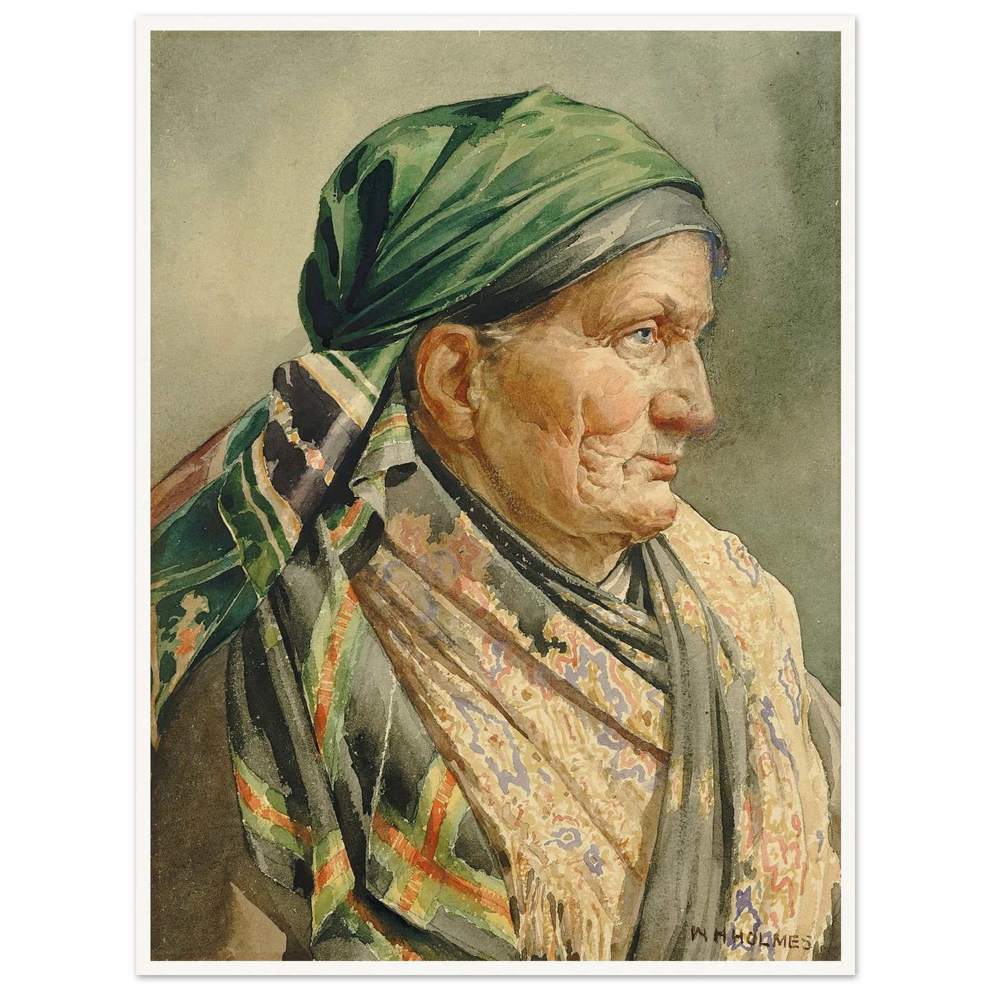 Munich Model (1880) Art Print | William Henry Holmes - Framed Poster - 30x40 cm / 12x16″ - Black frame