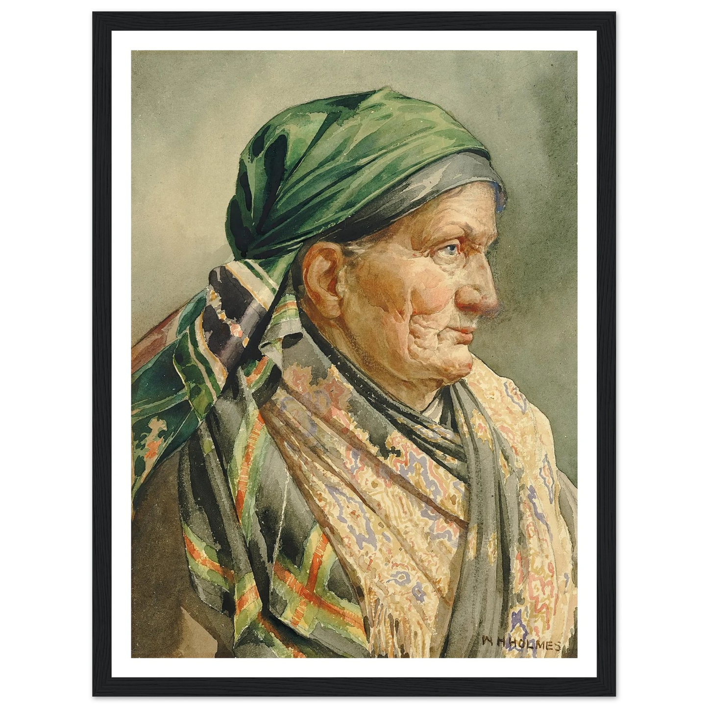 Munich Model (1880) Art Print | William Henry Holmes - Framed Poster - 30x40 cm / 12x16″ - Black frame