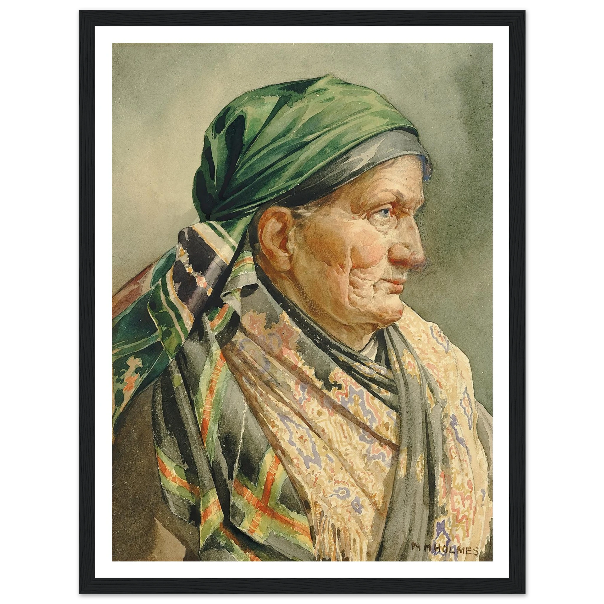 Munich Model (1880) Art Print | William Henry Holmes - Framed Poster - 30x40 cm / 12x16″ - Black frame