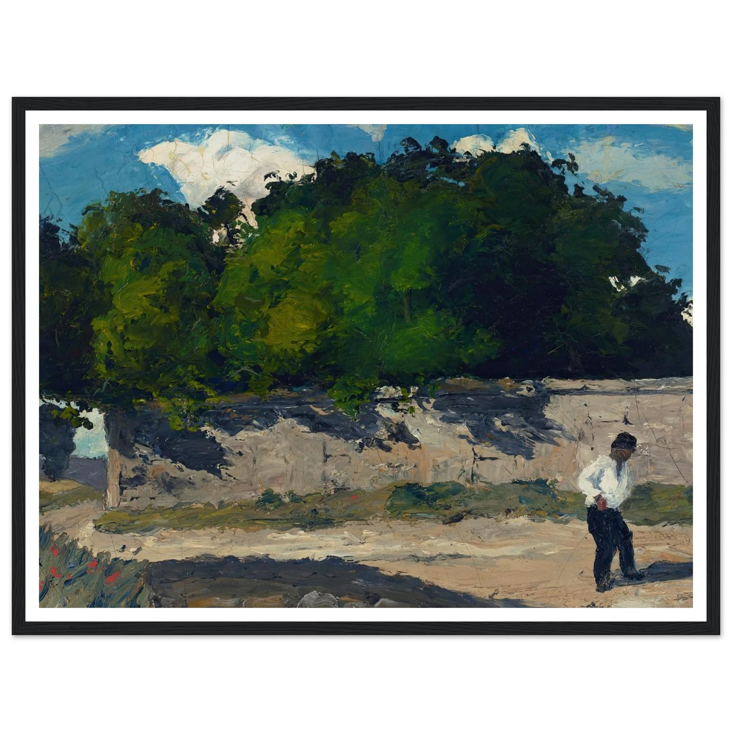 Mur de jardin (circa 1867-1868) Art Print | Paul Cezanne - Framed Poster - 30x40 cm / 12x16″ - Black frame