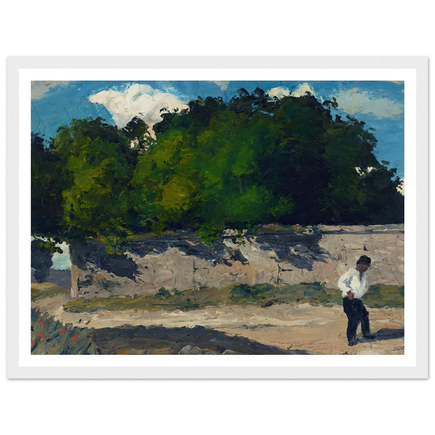Mur de jardin (circa 1867-1868) Art Print | Paul Cezanne - Framed Poster - 30x40 cm / 12x16″ - Black frame