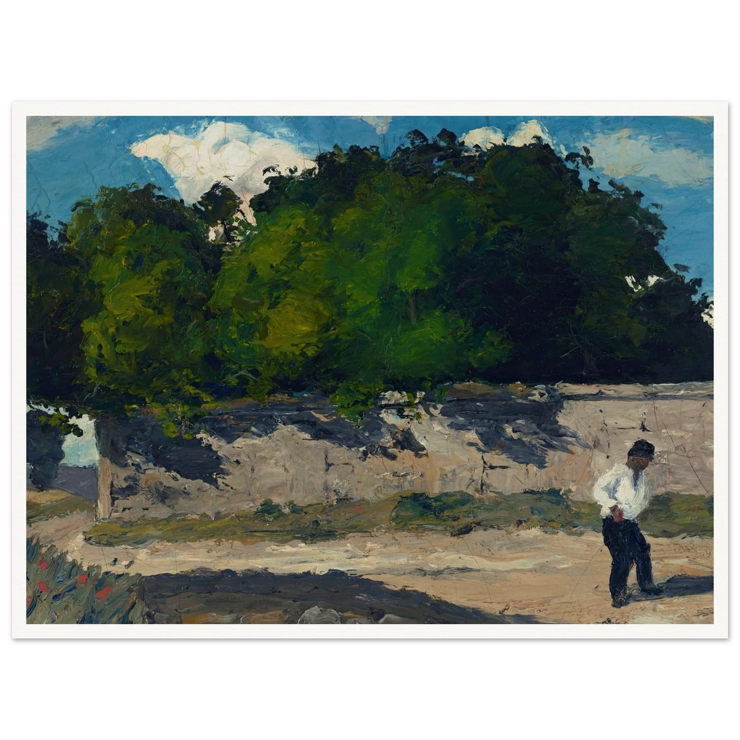 Mur de jardin (circa 1867-1868) Art Print | Paul Cezanne - Framed Poster - 30x40 cm / 12x16″ - Black frame