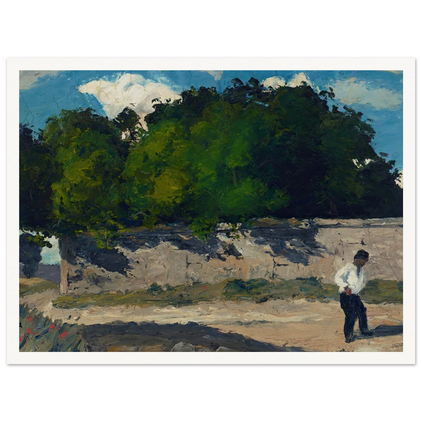 Mur de jardin (circa 1867-1868) Art Print | Paul Cezanne - Framed Poster - 30x40 cm / 12x16″ - Black frame