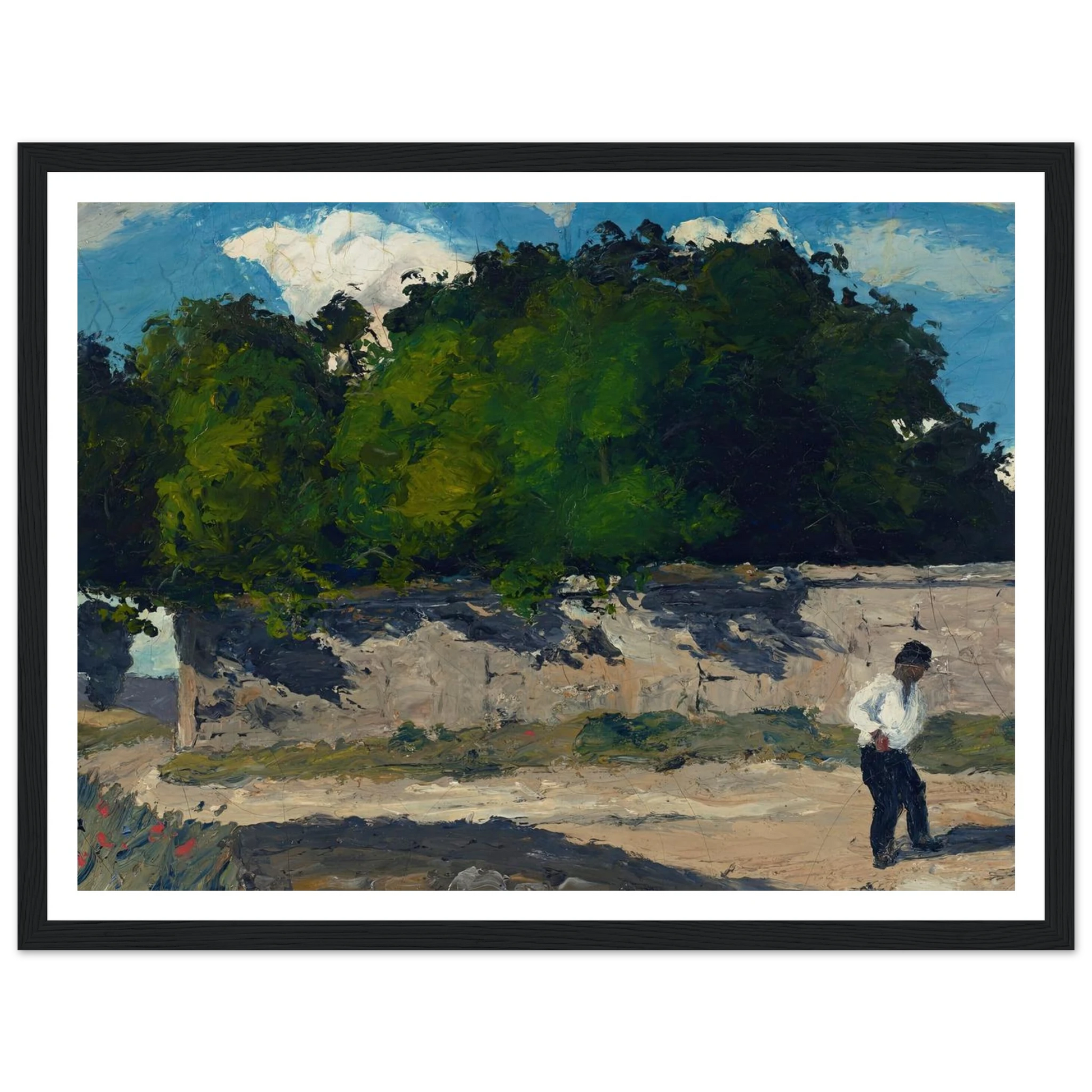 Mur de jardin (circa 1867-1868) Art Print | Paul Cezanne - Framed Poster - 30x40 cm / 12x16″ - Black frame