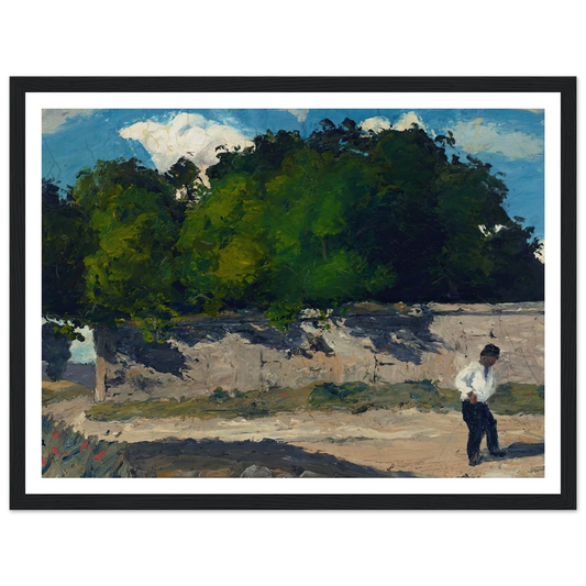 Mur de jardin (circa 1867-1868) Art Print | Paul Cezanne - Framed Poster - 30x40 cm / 12x16″ - Black frame