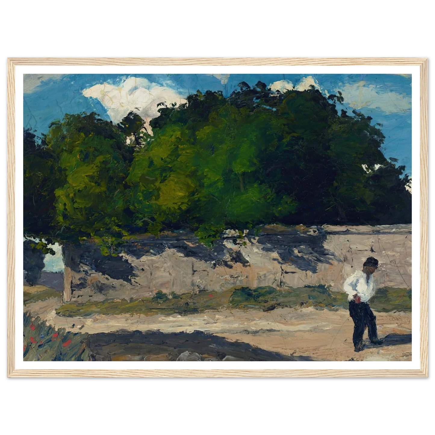 Mur de jardin (circa 1867-1868) Art Print | Paul Cezanne - Framed Poster - 30x40 cm / 12x16″ - Black frame