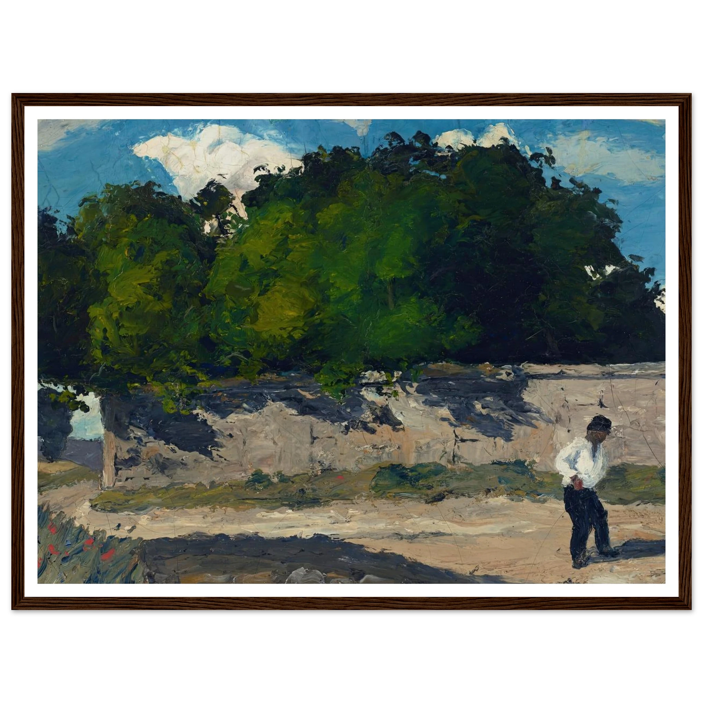 Mur de jardin (circa 1867-1868) Art Print | Paul Cezanne - Framed Poster - 30x40 cm / 12x16″ - Black frame