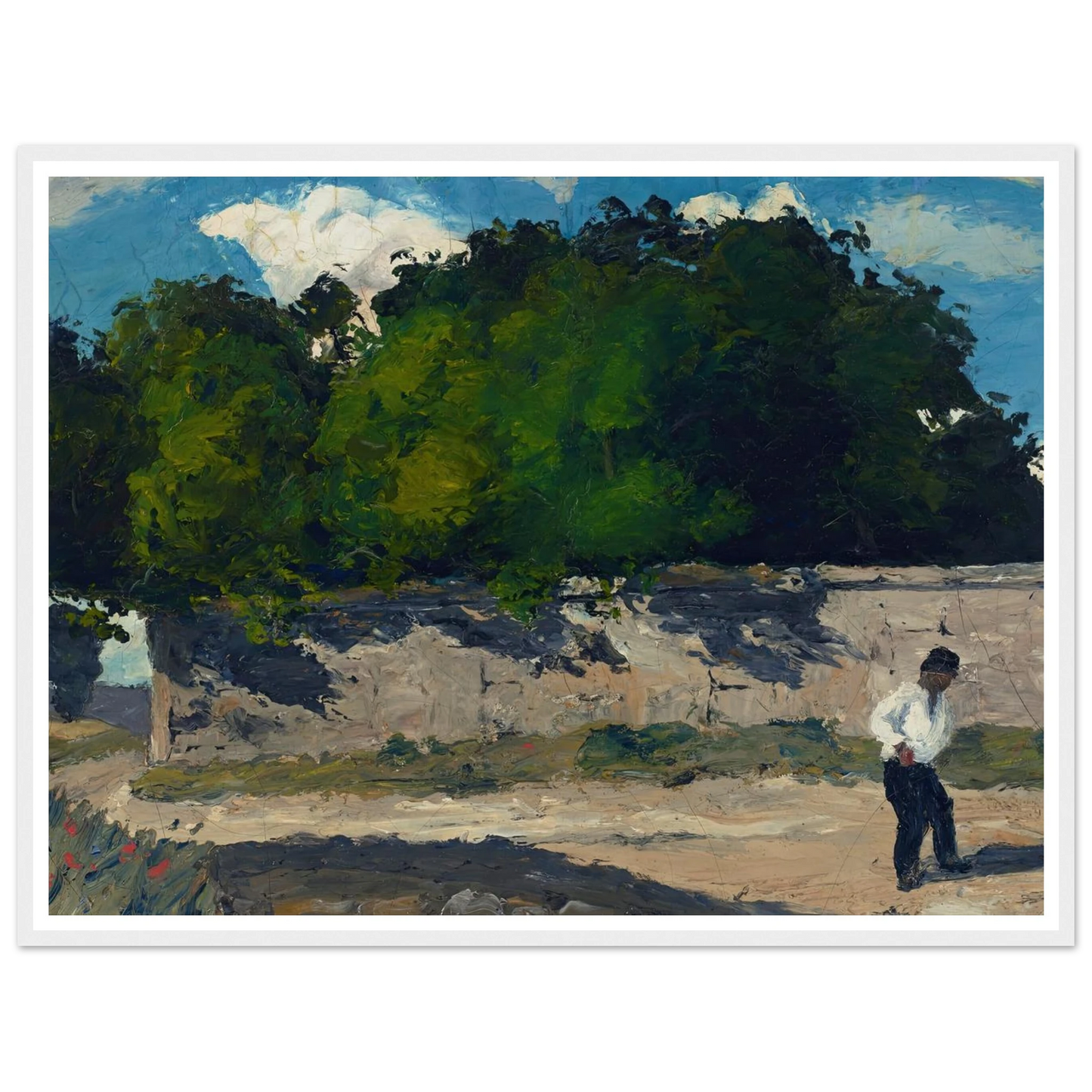 Mur de jardin (circa 1867-1868) Art Print | Paul Cezanne - Framed Poster - 30x40 cm / 12x16″ - Black frame