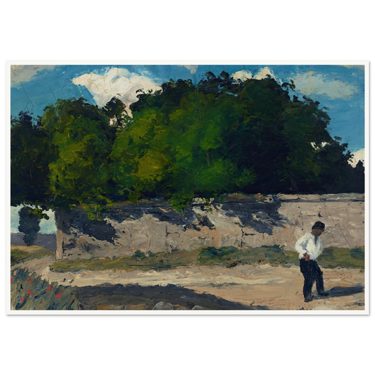 Mur de jardin (circa 1867-1868) Art Print | Paul Cezanne - Framed Poster - 30x40 cm / 12x16″ - Black frame