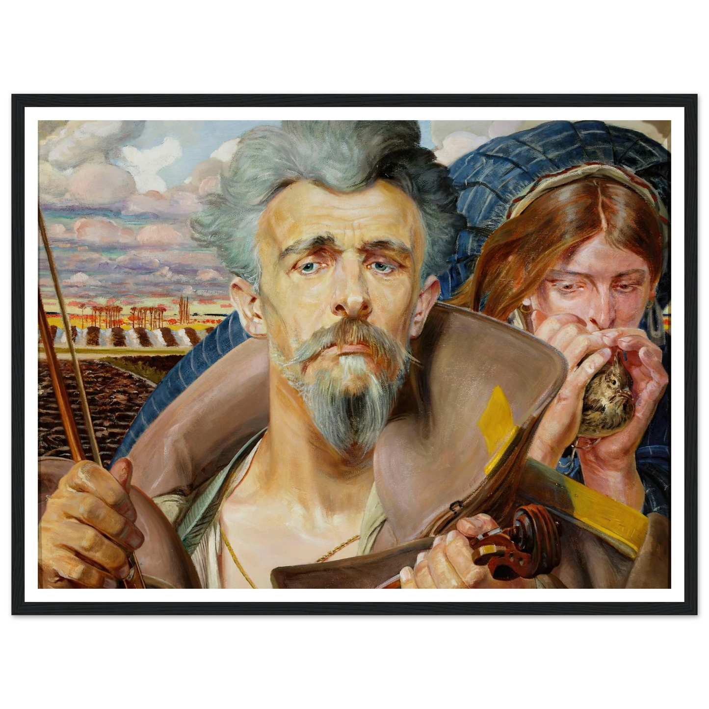 Music – central section of the triptych (1906) Art Print | Jacek Malczewski - Framed Poster - 30x40 cm / 12x16″ - Black frame