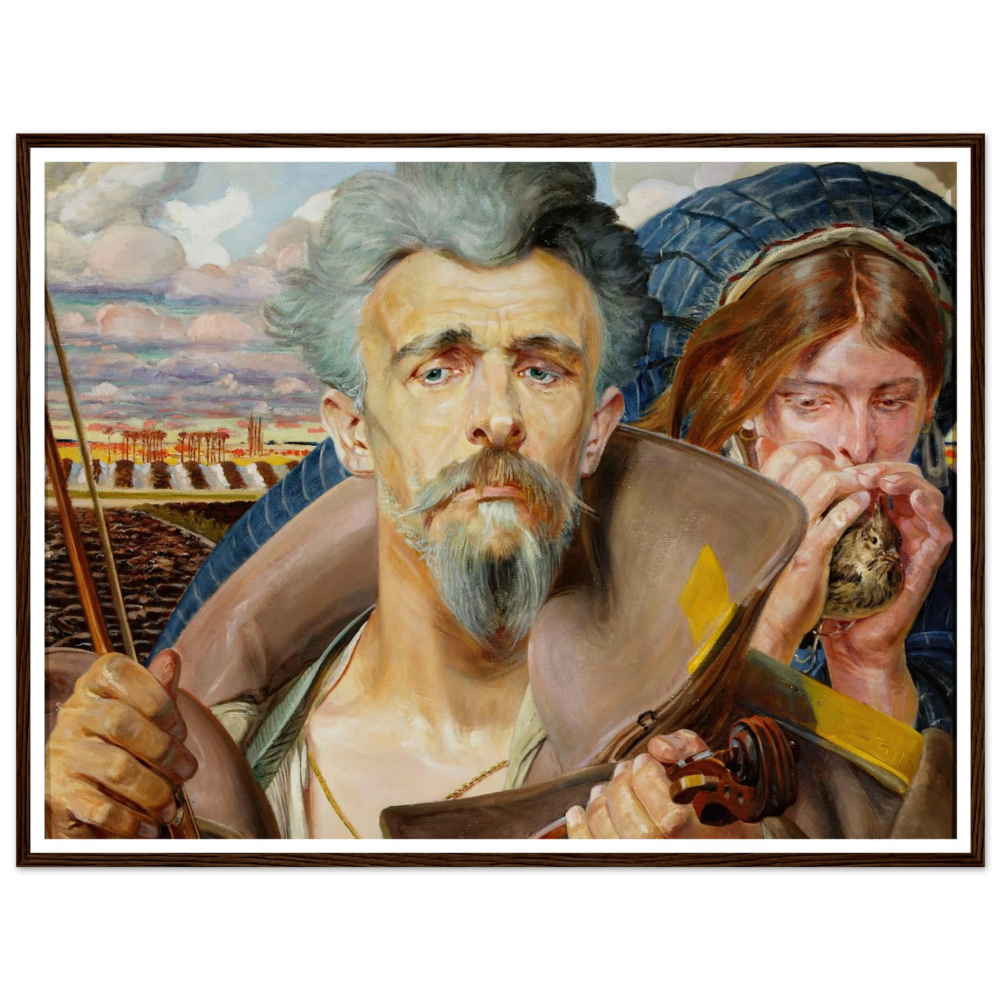 Music – central section of the triptych (1906) Art Print | Jacek Malczewski - Framed Poster - 30x40 cm / 12x16″ - Black frame