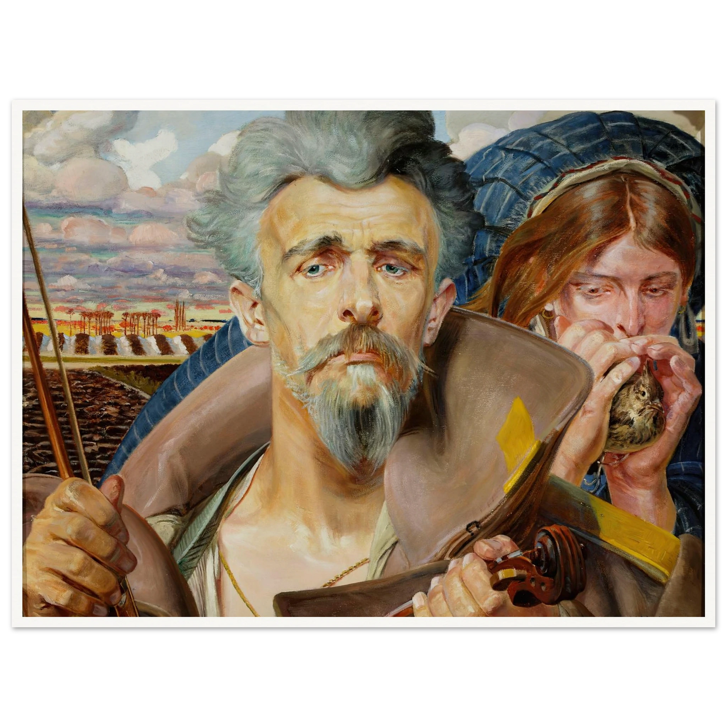 Music – central section of the triptych (1906) Art Print | Jacek Malczewski - Framed Poster - 30x40 cm / 12x16″ - Black frame