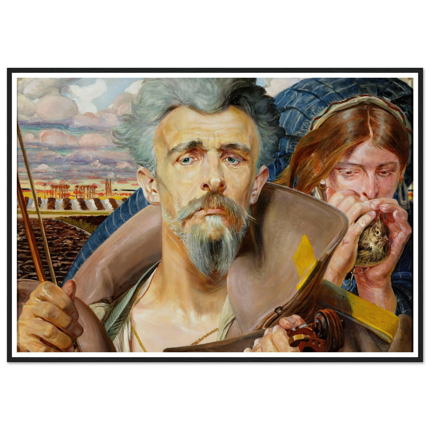 Music – central section of the triptych (1906) Art Print | Jacek Malczewski - Framed Poster - 30x40 cm / 12x16″ - Black frame