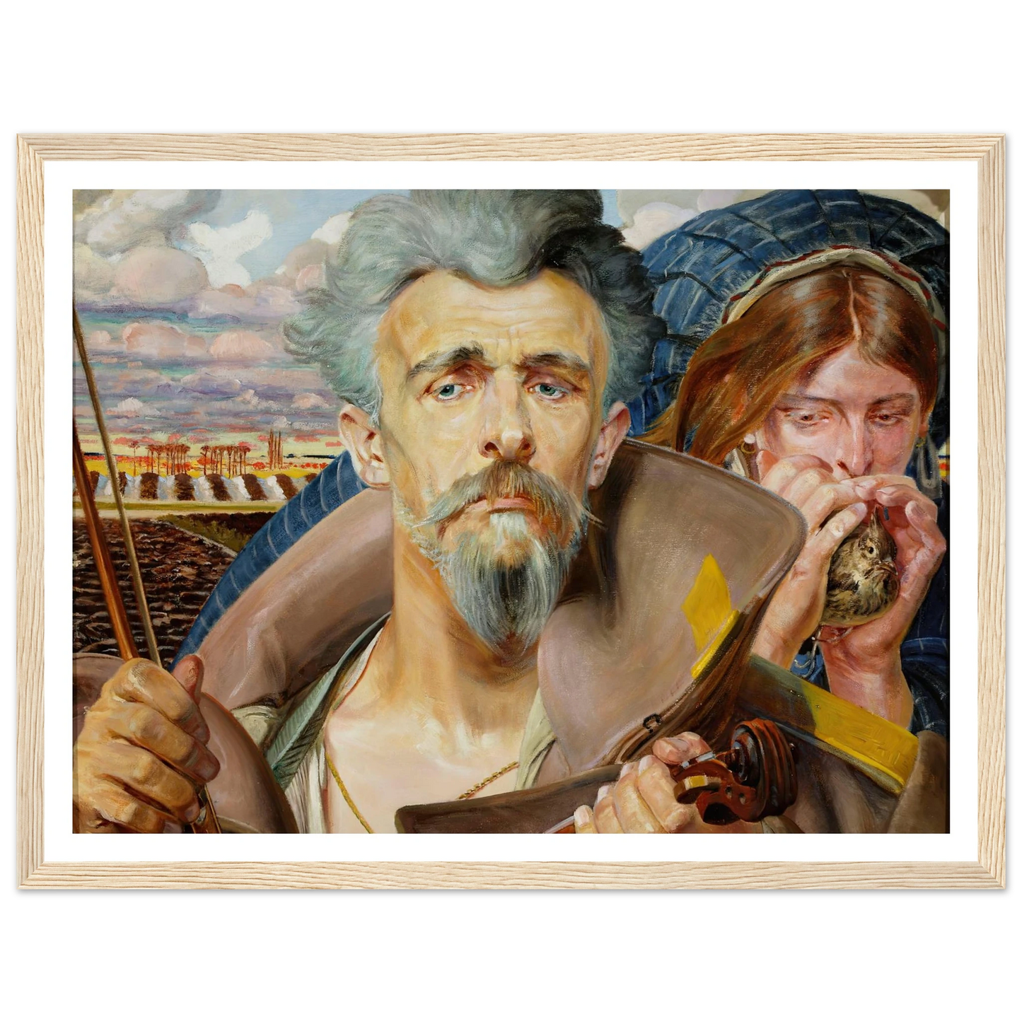 Music – central section of the triptych (1906) Art Print | Jacek Malczewski - Framed Poster - 30x40 cm / 12x16″ - Black frame