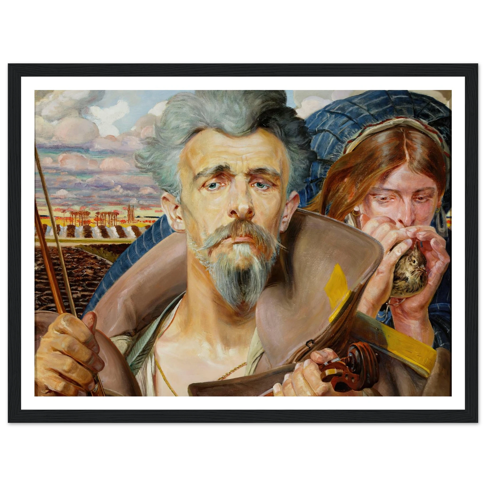 Music – central section of the triptych (1906) Art Print | Jacek Malczewski - Framed Poster - 30x40 cm / 12x16″ - Black frame