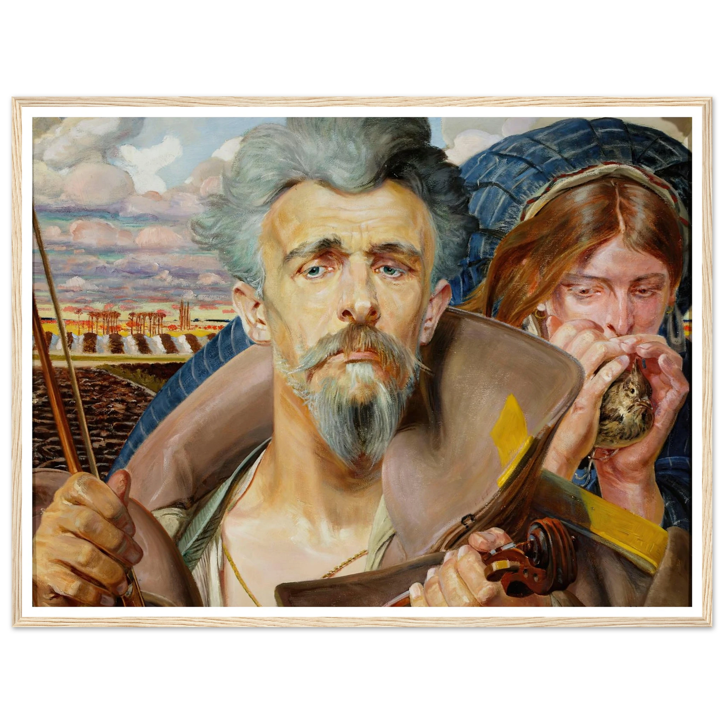 Music – central section of the triptych (1906) Art Print | Jacek Malczewski - Framed Poster - 30x40 cm / 12x16″ - Black frame