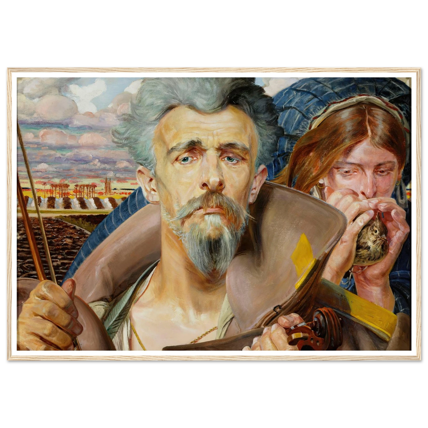 Music – central section of the triptych (1906) Art Print | Jacek Malczewski - Framed Poster - 30x40 cm / 12x16″ - Black frame