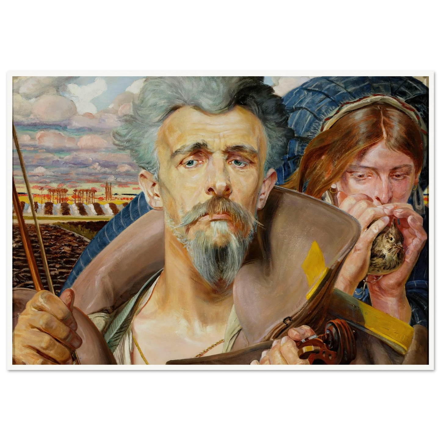 Music – central section of the triptych (1906) Art Print | Jacek Malczewski - Framed Poster - 30x40 cm / 12x16″ - Black frame