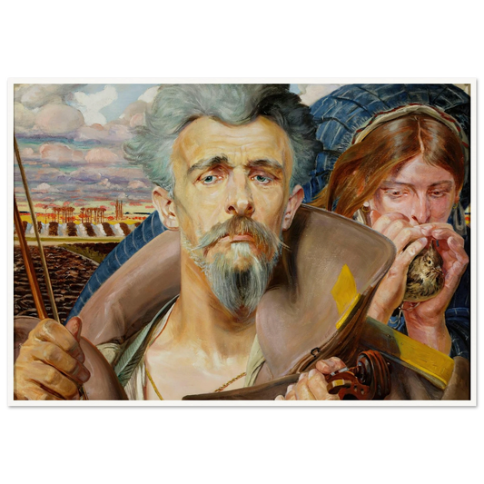 Music – central section of the triptych (1906) Art Print | Jacek Malczewski - Framed Poster - 30x40 cm / 12x16″ - Black frame