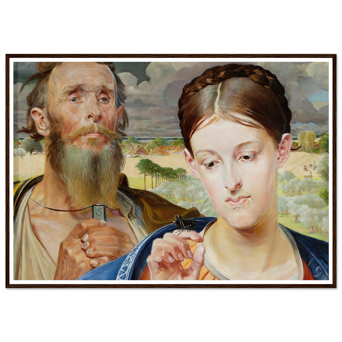 Music – left wing of the triptych (1906) Art Print | Jacek Malczewski - Framed Poster - 30x40 cm / 12x16″ - Black frame