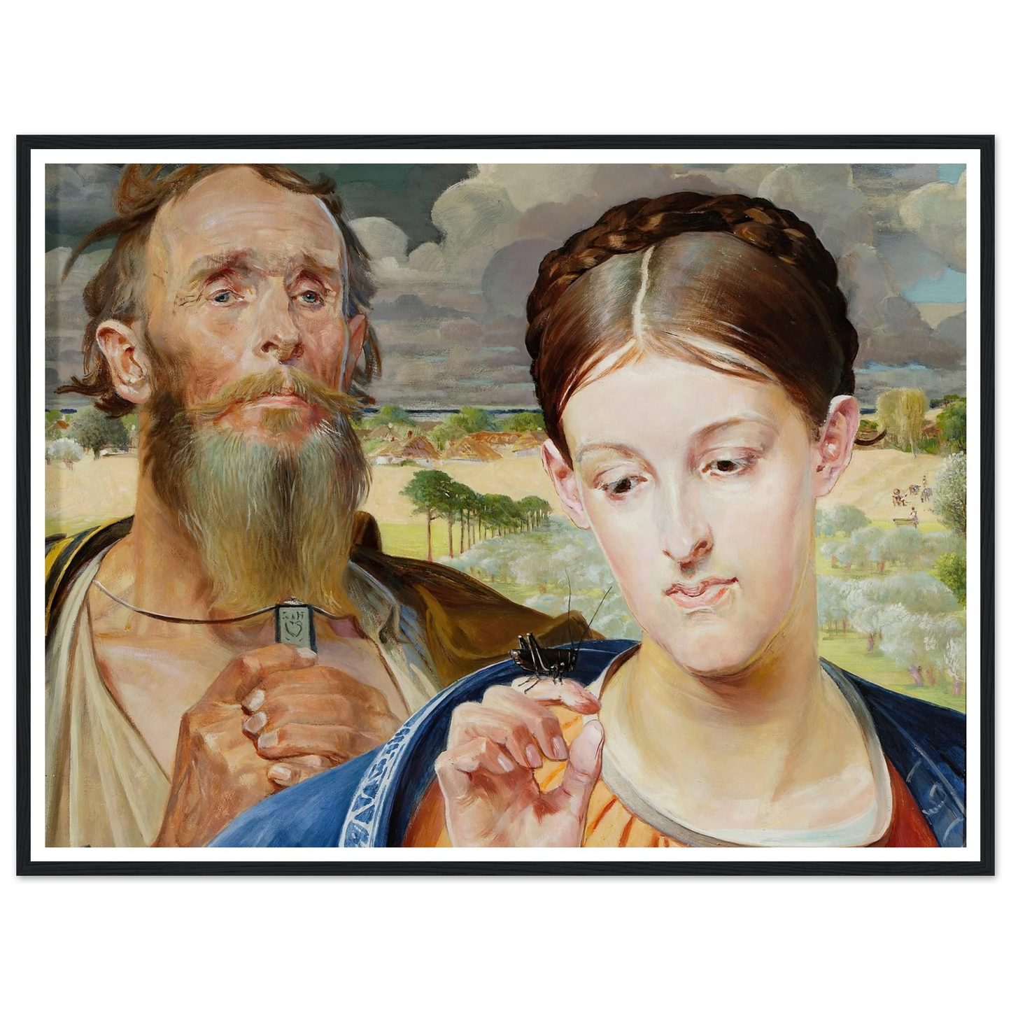 Music – left wing of the triptych (1906) Art Print | Jacek Malczewski - Framed Poster - 30x40 cm / 12x16″ - Black frame