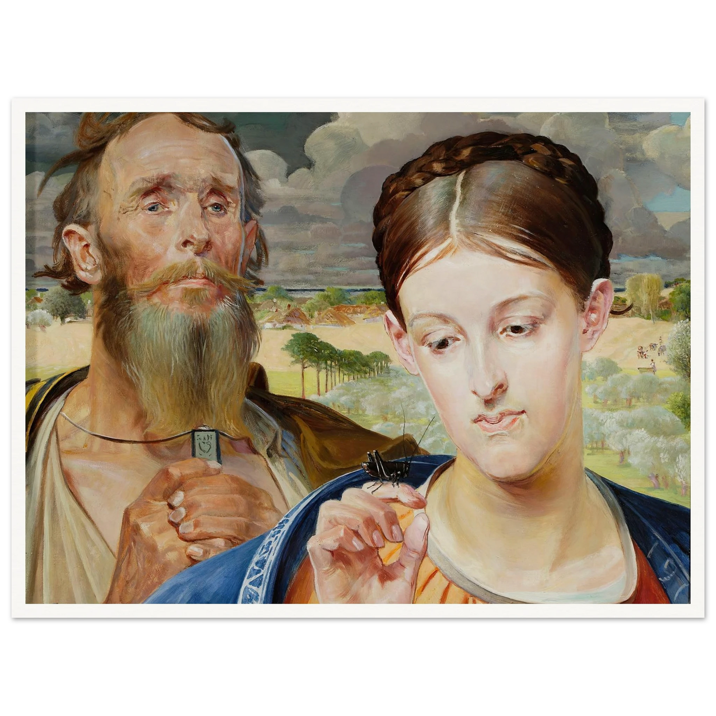 Music – left wing of the triptych (1906) Art Print | Jacek Malczewski - Framed Poster - 30x40 cm / 12x16″ - Black frame