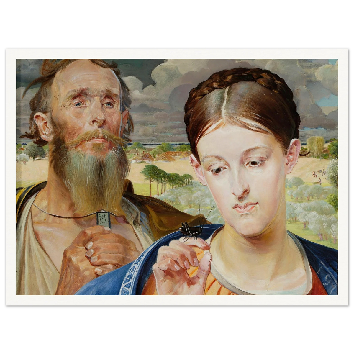 Music – left wing of the triptych (1906) Art Print | Jacek Malczewski - Framed Poster - 30x40 cm / 12x16″ - Black frame