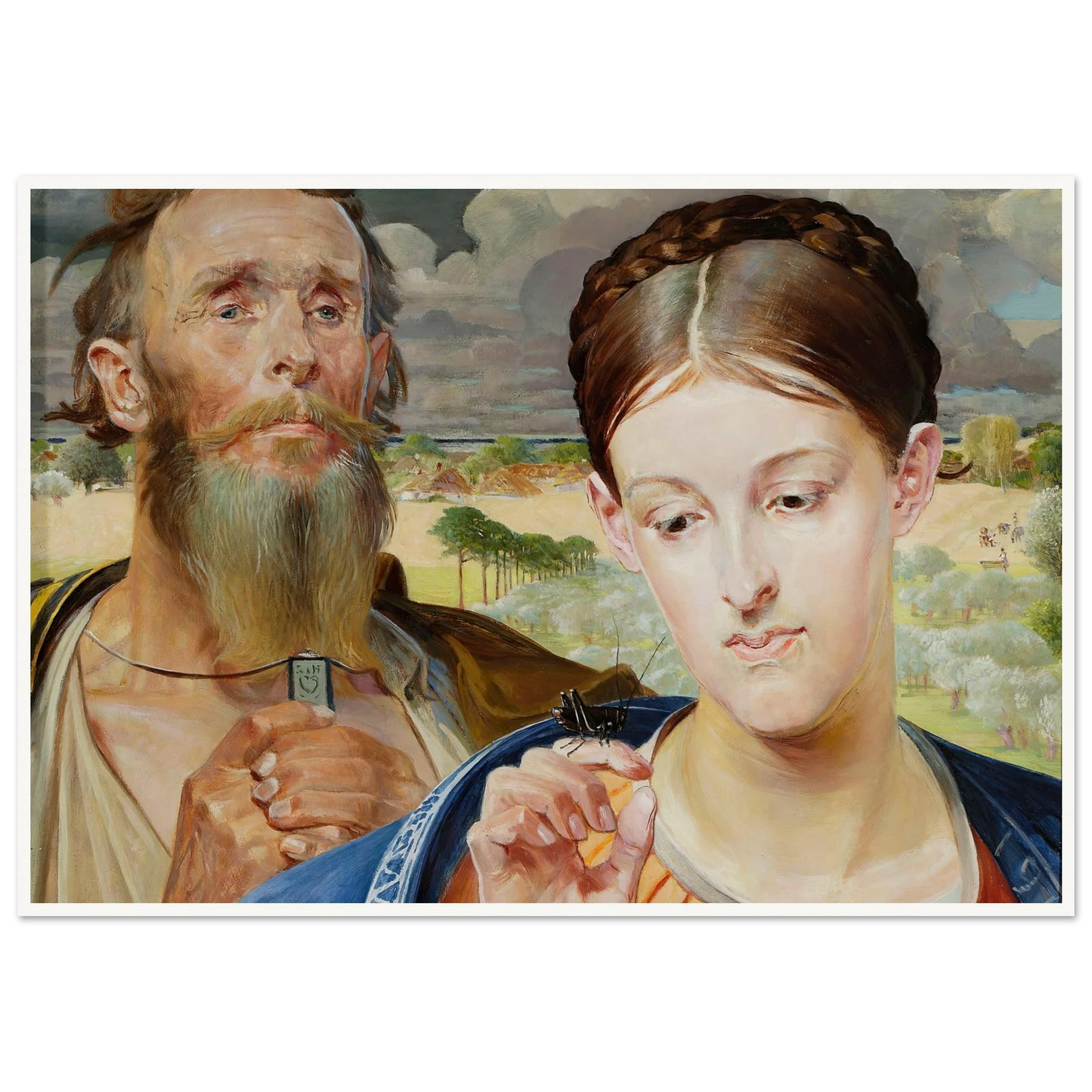 Music – left wing of the triptych (1906) Art Print | Jacek Malczewski - Framed Poster - 30x40 cm / 12x16″ - Black frame