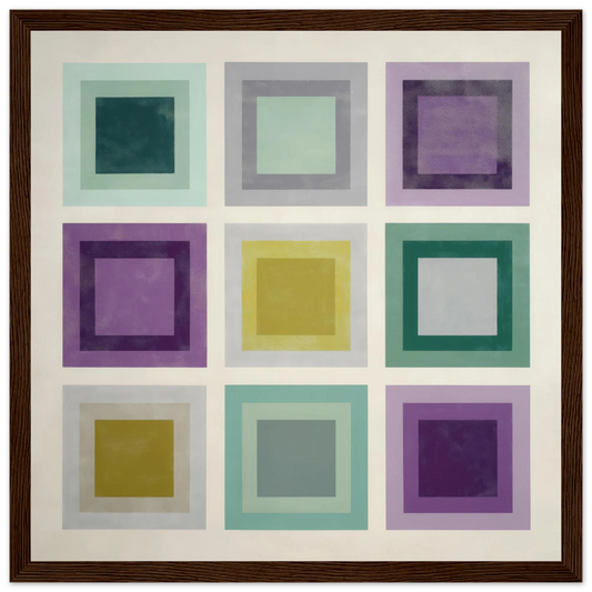 Muted Color Blocks - Framed Poster - 30x30 cm / 12x12″ - Black frame
