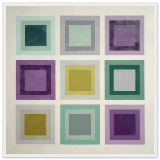 Muted Color Blocks - Framed Poster - 30x30 cm / 12x12″ - Black frame
