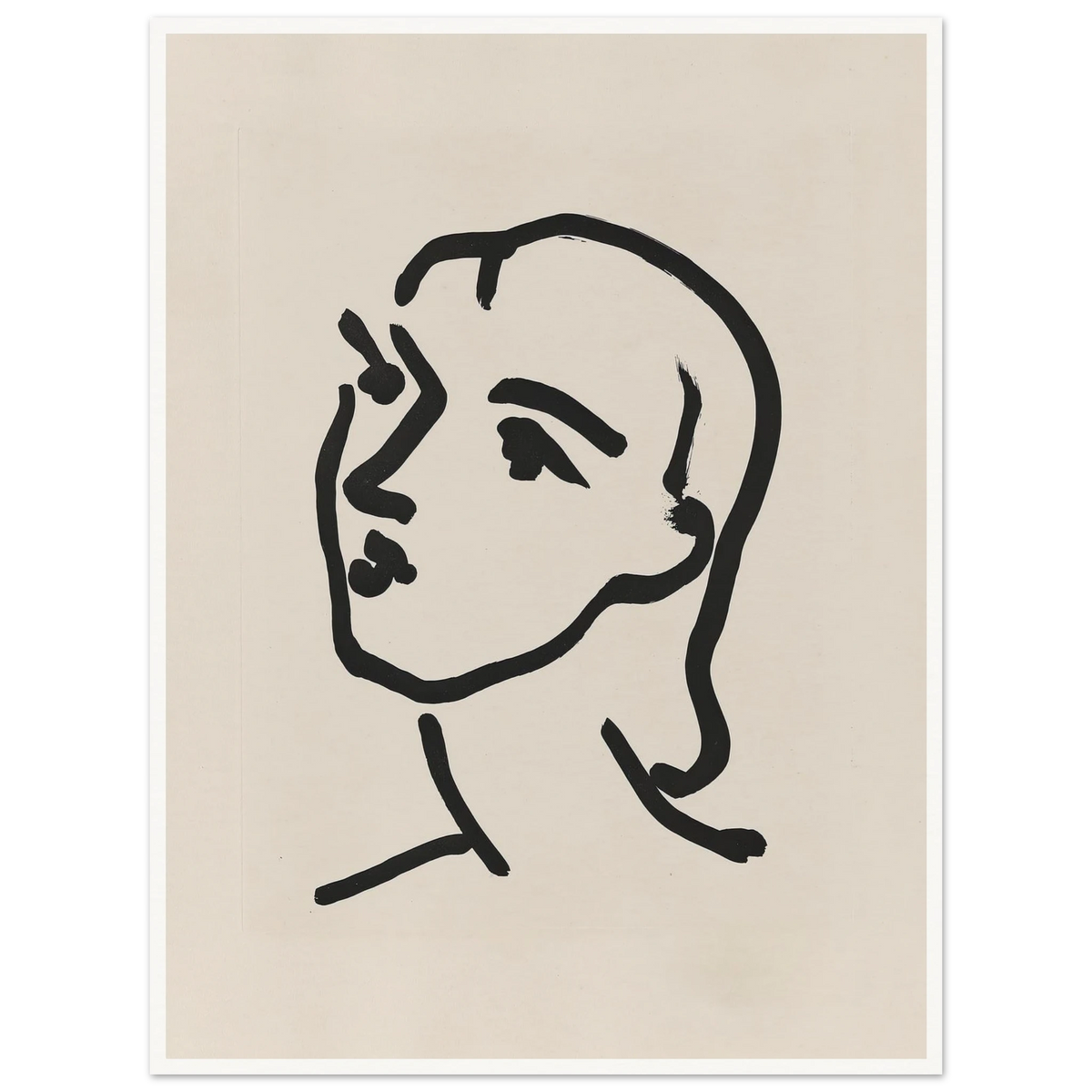 Nadia aux cheveux lisses (1948) Art Print | Henri Matisse - Framed Poster - 30x40 cm / 12x16″ - Black frame