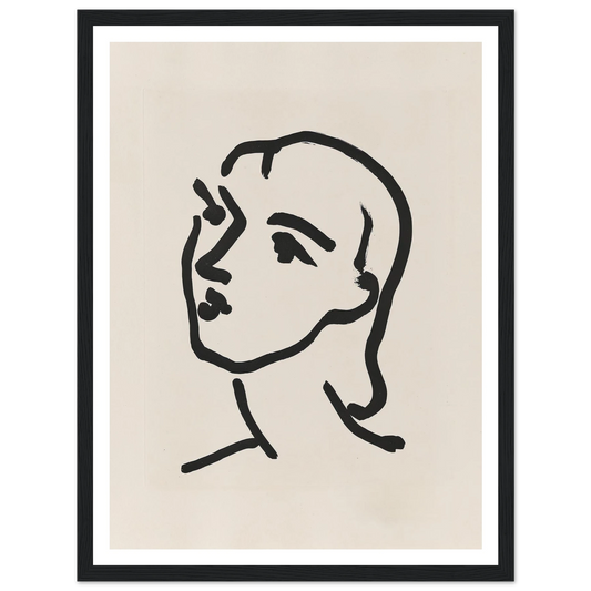 Nadia aux cheveux lisses (1948) Art Print | Henri Matisse - Framed Poster - 30x40 cm / 12x16″ - Black frame