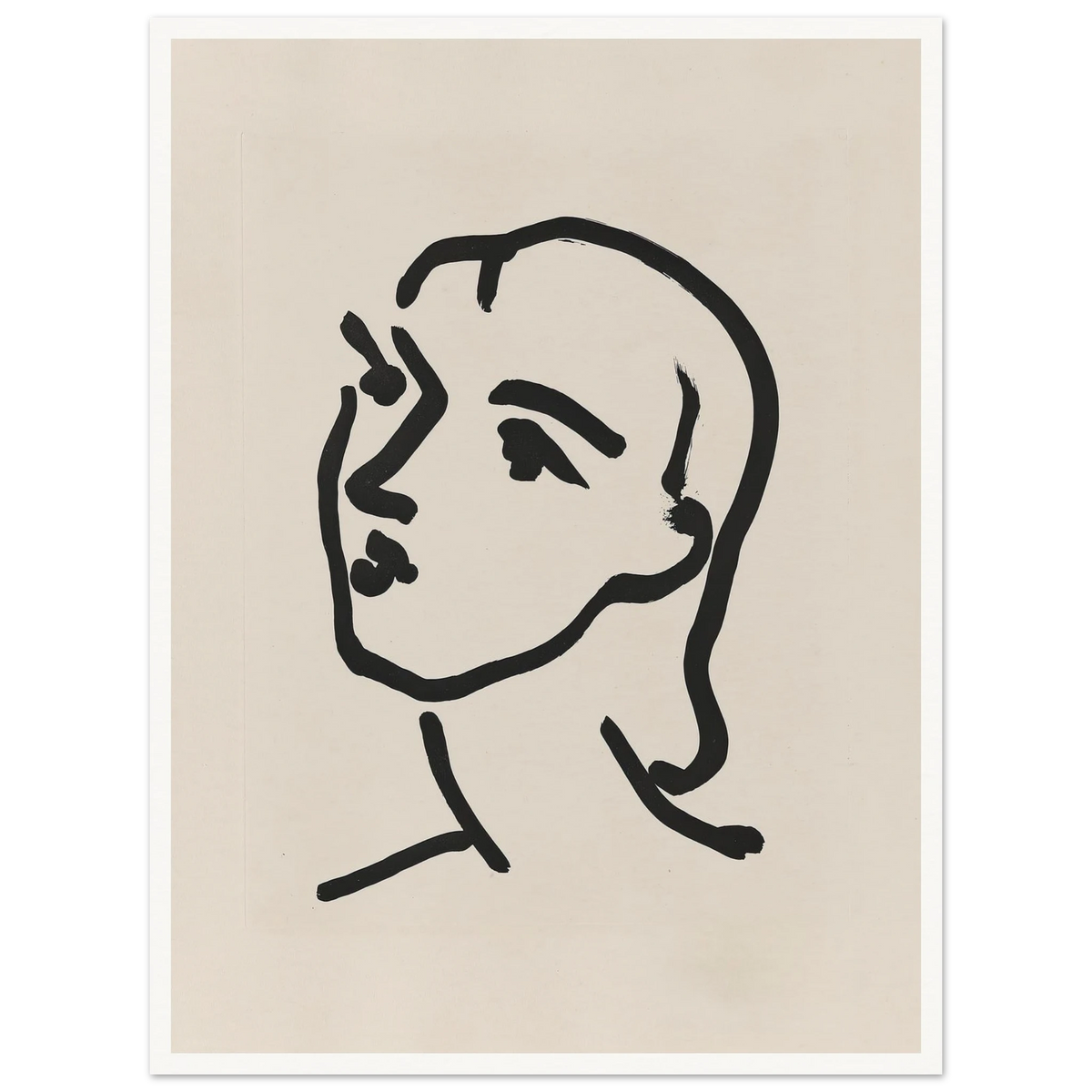 Nadia aux cheveux lisses (1948) Art Print | Henri Matisse - Framed Poster - 30x40 cm / 12x16″ - Black frame