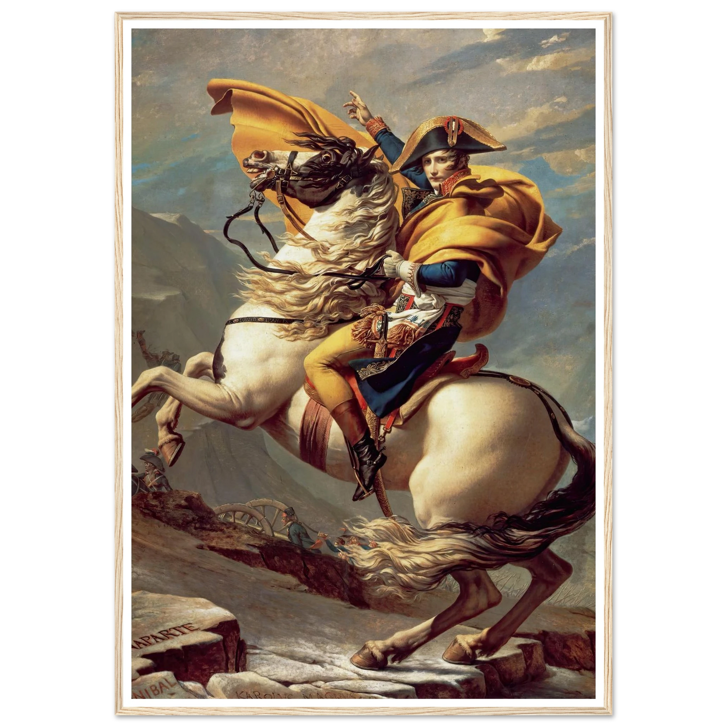 Napoleon Crossing The Alps (1800) Art Print | Jacques Louis David - Framed Poster - 30x40 cm / 12x16″ - Black frame