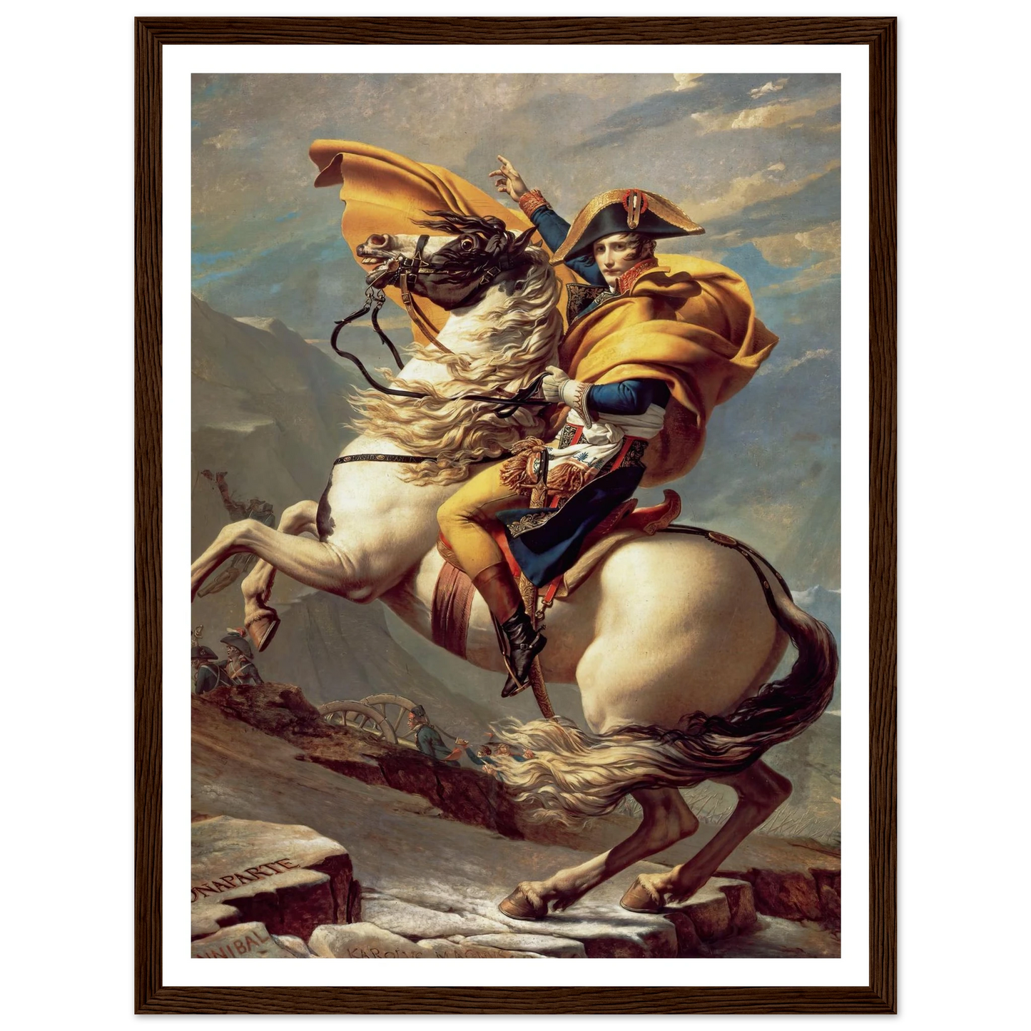Napoleon Crossing The Alps (1800) Art Print | Jacques Louis David - Framed Poster - 30x40 cm / 12x16″ - Black frame