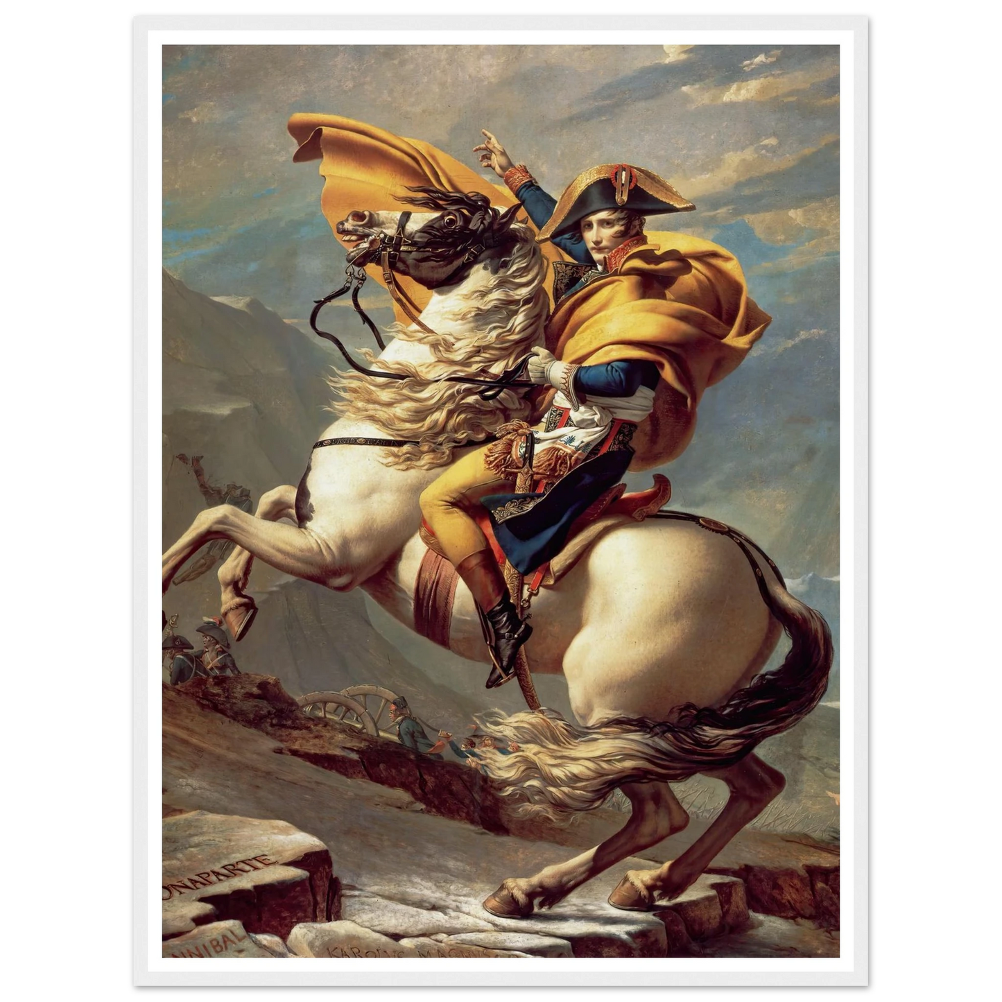 Napoleon Crossing The Alps (1800) Art Print | Jacques Louis David - Framed Poster - 30x40 cm / 12x16″ - Black frame