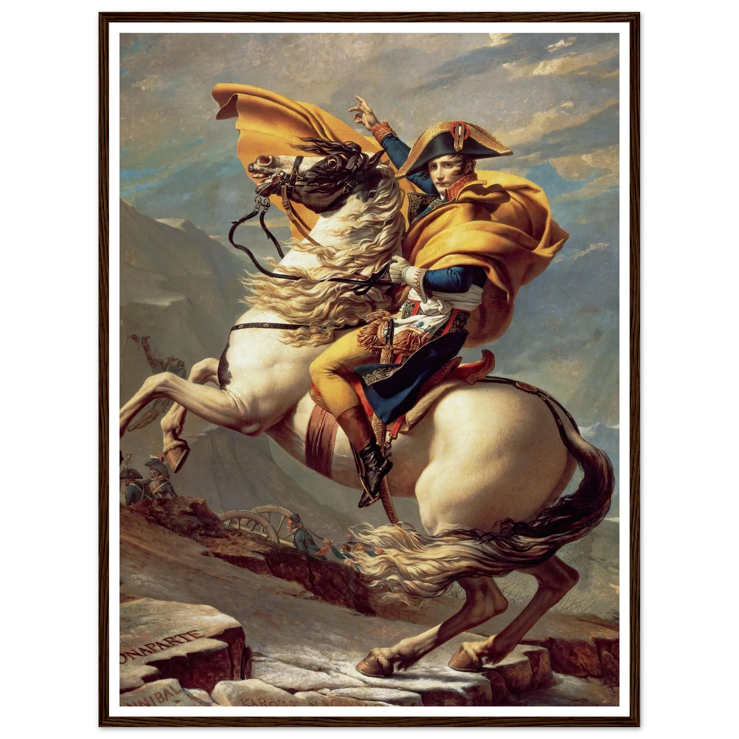 Napoleon Crossing The Alps (1800) Art Print | Jacques Louis David - Framed Poster - 30x40 cm / 12x16″ - Black frame