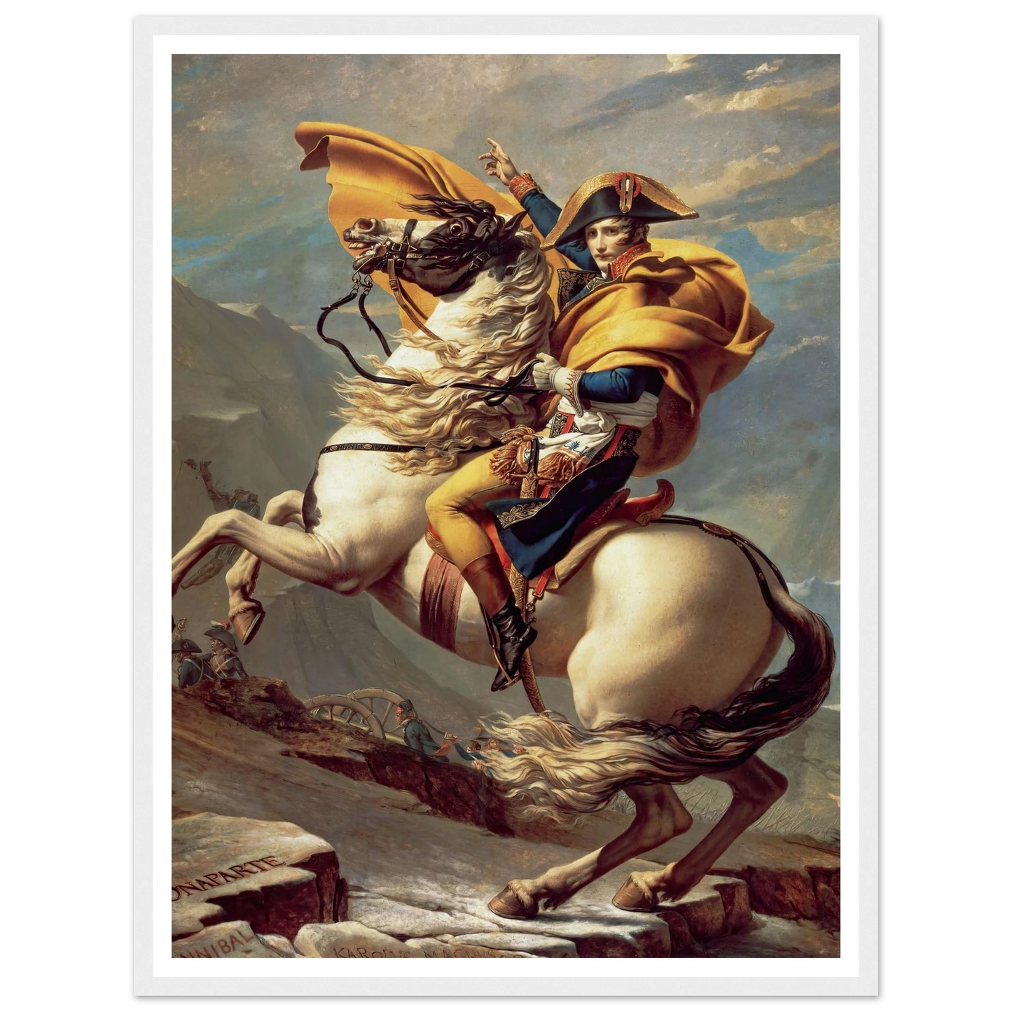 Napoleon Crossing The Alps (1800) Art Print | Jacques Louis David - Framed Poster - 30x40 cm / 12x16″ - Black frame