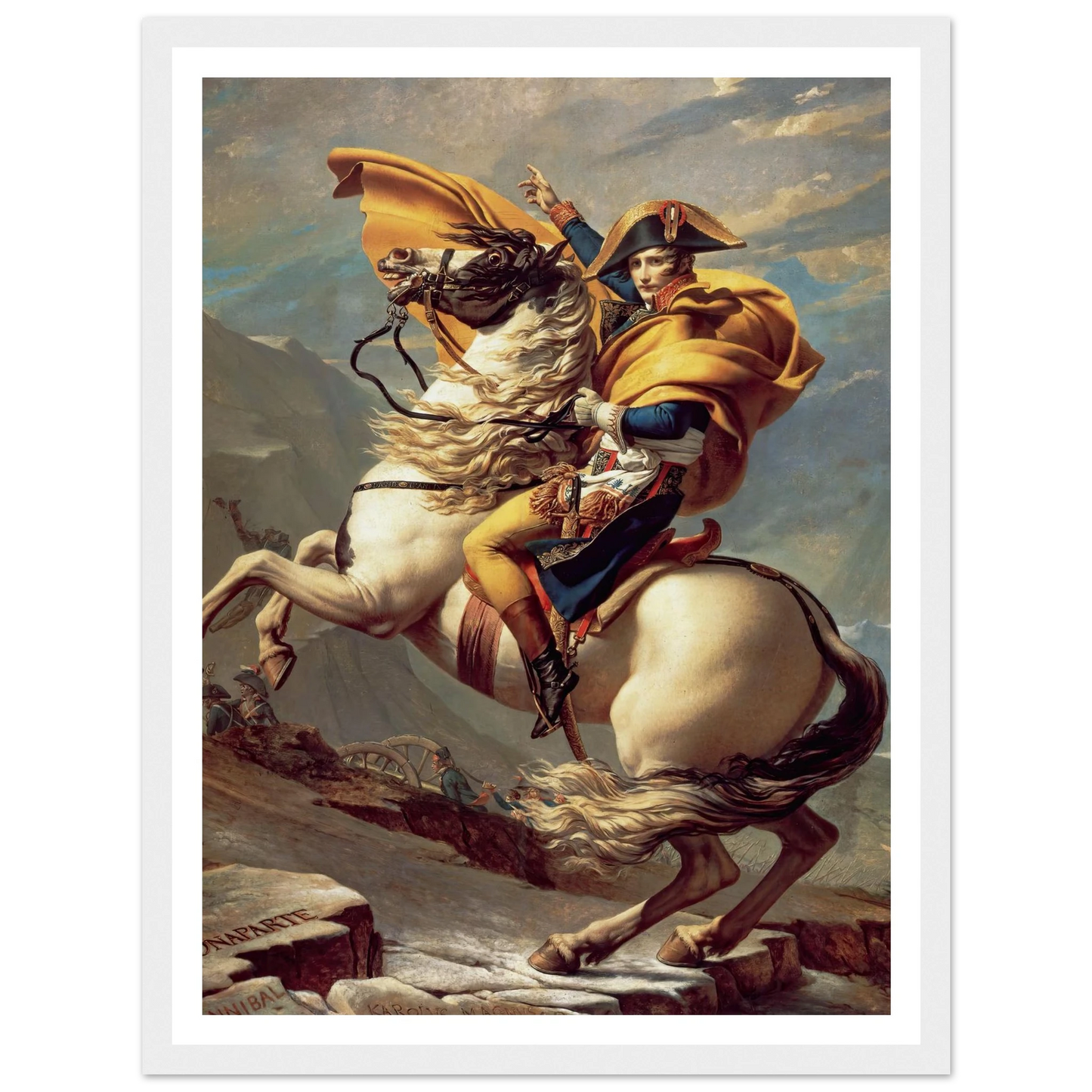 Napoleon Crossing The Alps (1800) Art Print | Jacques Louis David - Framed Poster - 30x40 cm / 12x16″ - Black frame