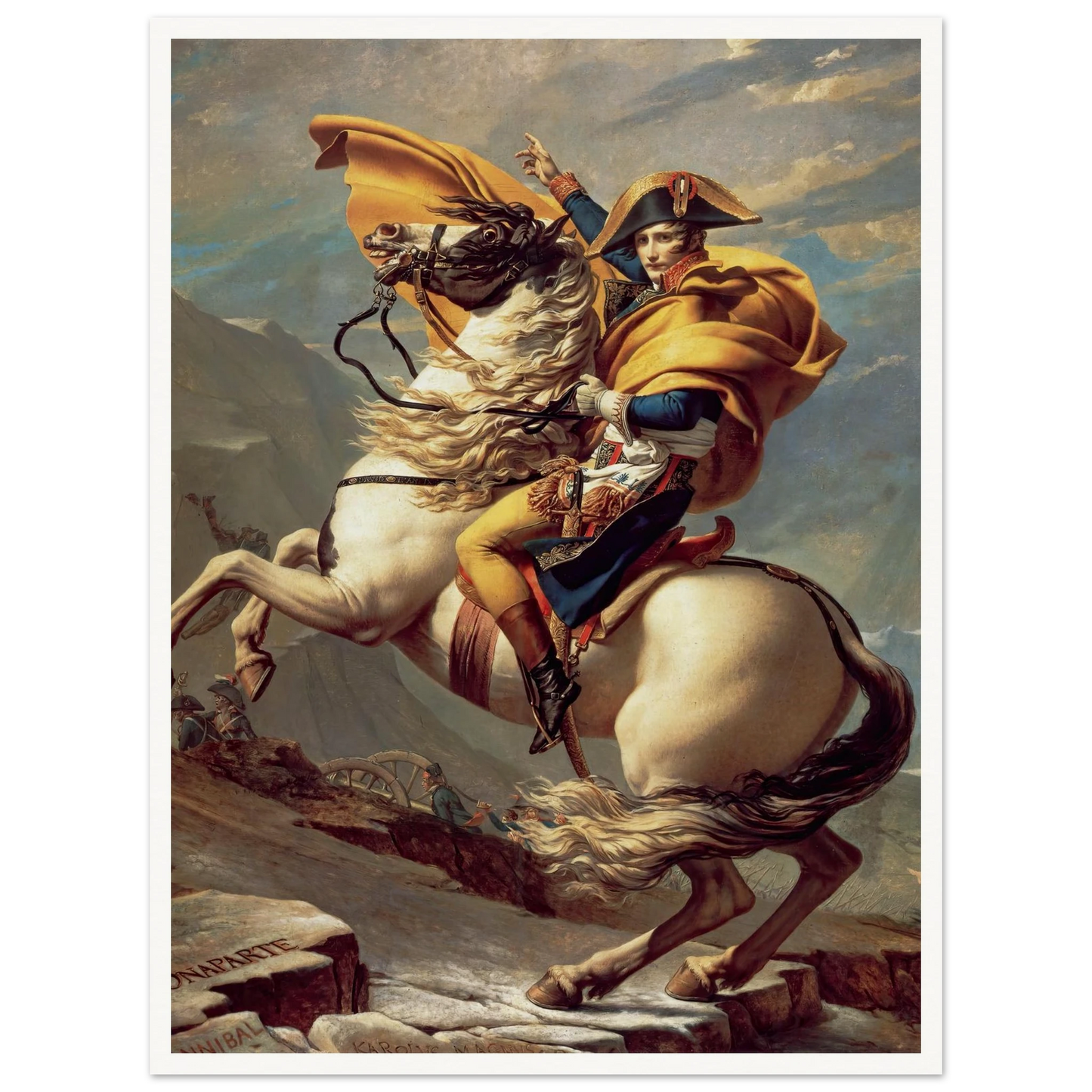 Napoleon Crossing The Alps (1800) Art Print | Jacques Louis David - Framed Poster - 30x40 cm / 12x16″ - Black frame