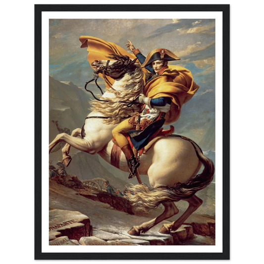 Napoleon Crossing The Alps (1800) Art Print | Jacques Louis David - Framed Poster - 30x40 cm / 12x16″ - Black frame