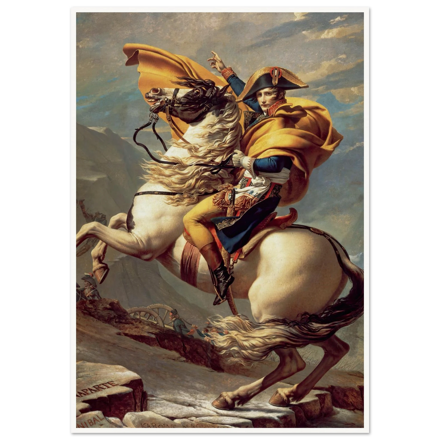 Napoleon Crossing The Alps (1800) Art Print | Jacques Louis David - Framed Poster - 30x40 cm / 12x16″ - Black frame