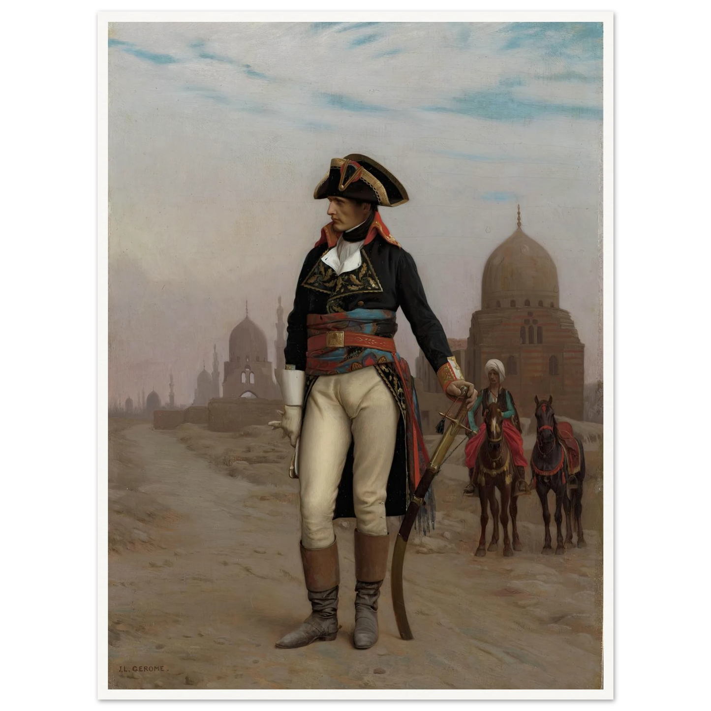 Napoleon in Egypt (1867–68) Art Print | Jean Leon Gerome - Framed Poster - 30x40 cm / 12x16″ - Black frame