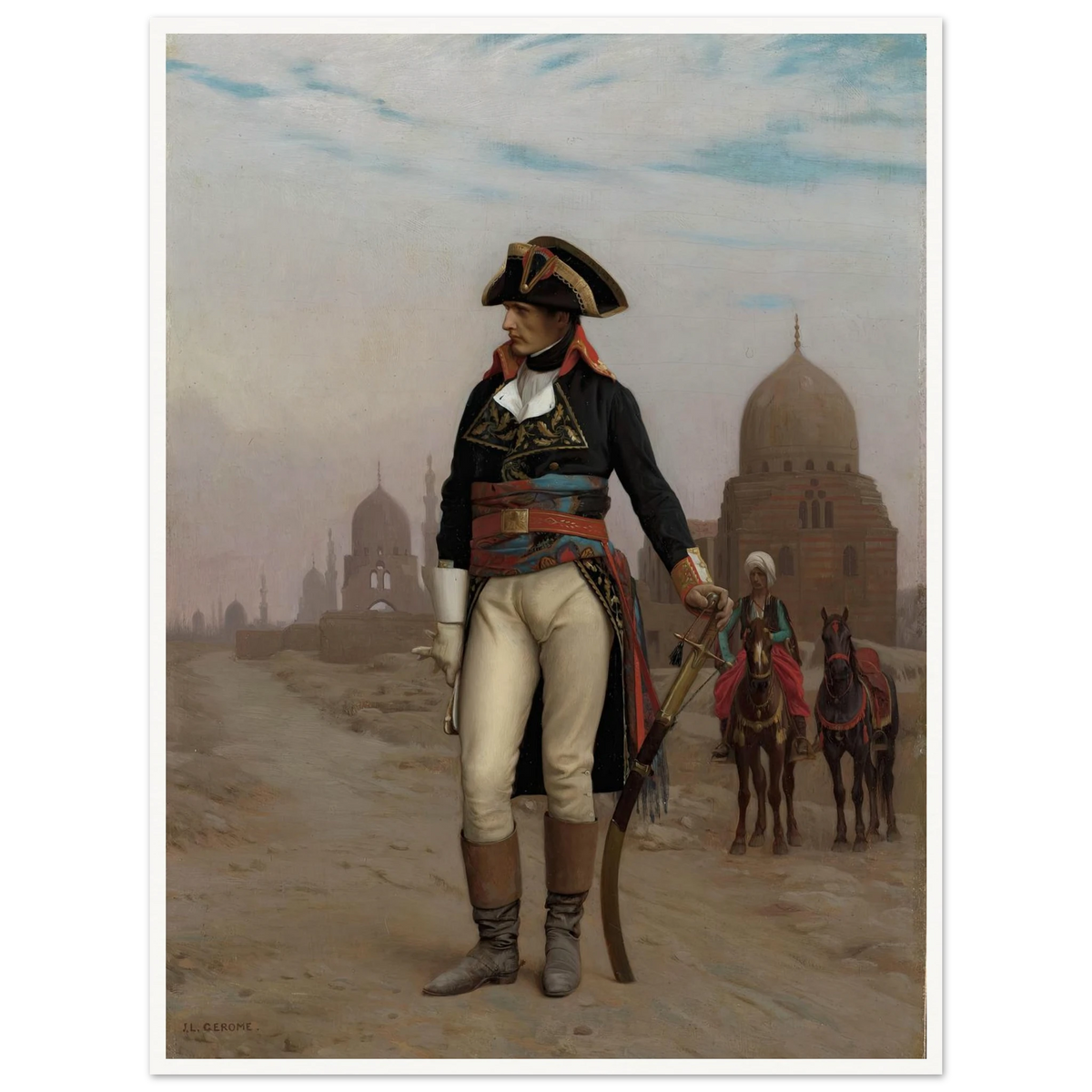 Napoleon in Egypt (1867–68) Art Print | Jean Leon Gerome - Framed Poster - 30x40 cm / 12x16″ - Black frame