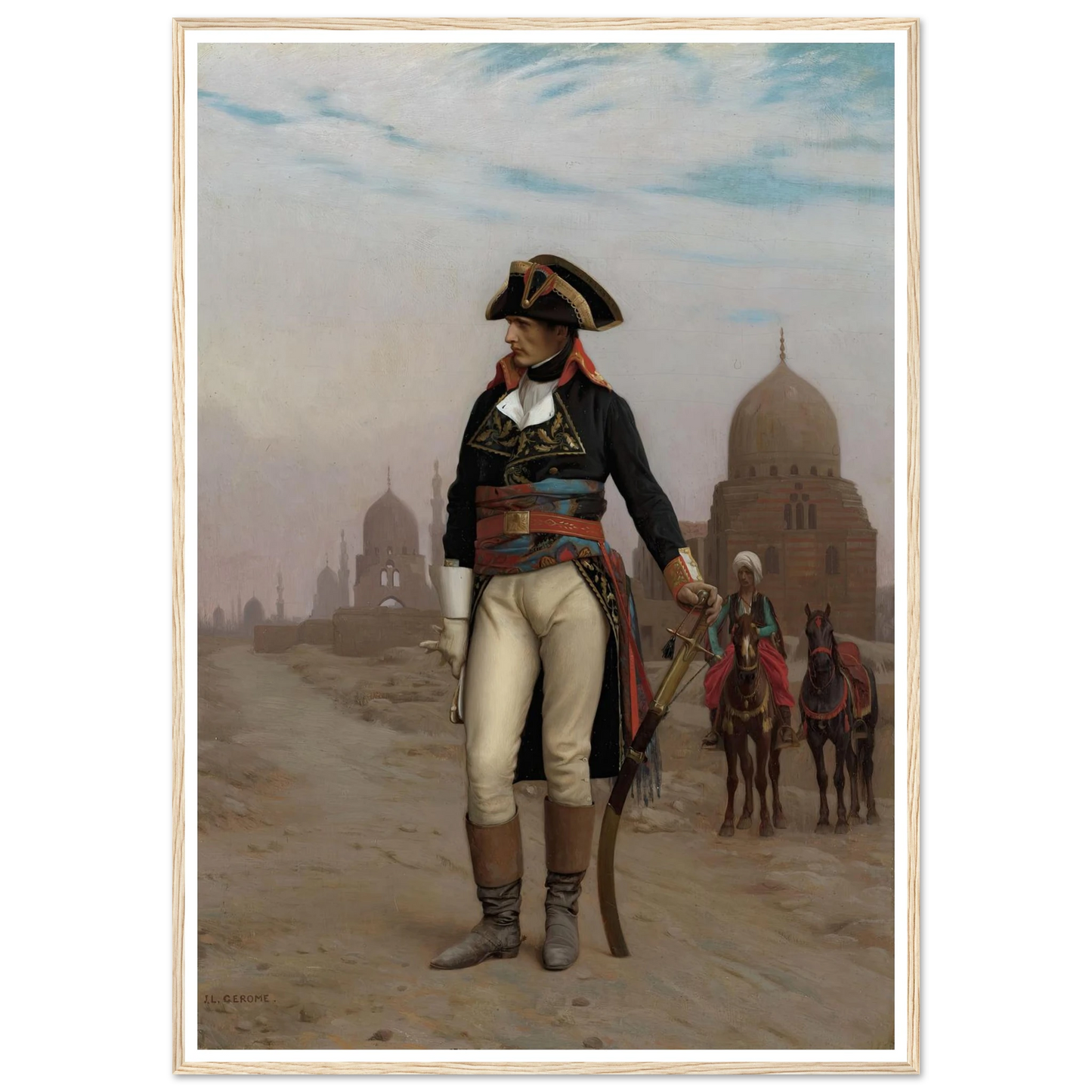 Napoleon in Egypt (1867–68) Art Print | Jean Leon Gerome - Framed Poster - 30x40 cm / 12x16″ - Black frame
