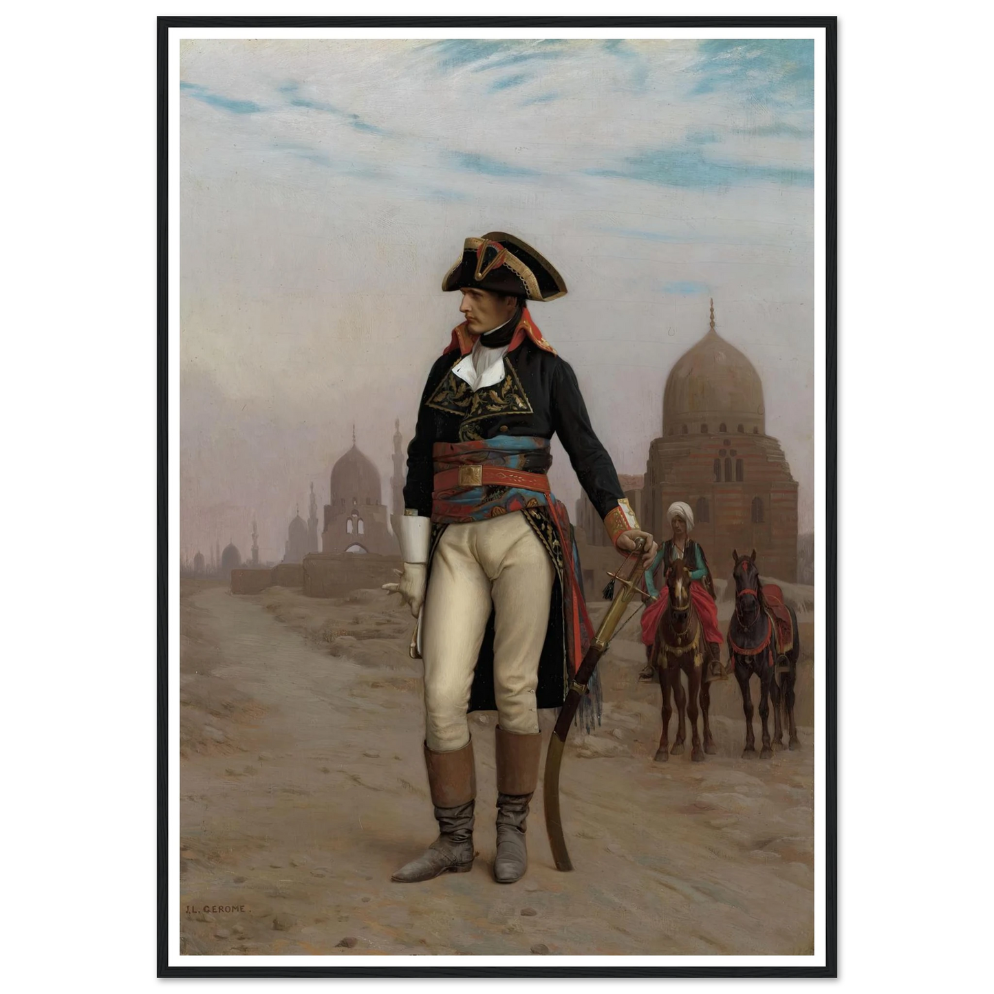 Napoleon in Egypt (1867–68) Art Print | Jean Leon Gerome - Framed Poster - 30x40 cm / 12x16″ - Black frame